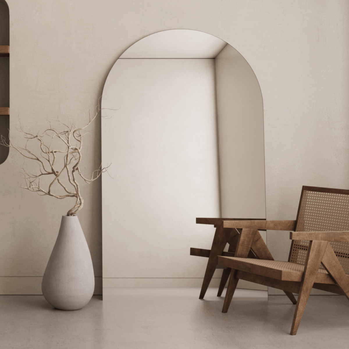 Arlo Frameless Arched Full Length Mirror - 120cm x 200cm - Mirrors by Reflect