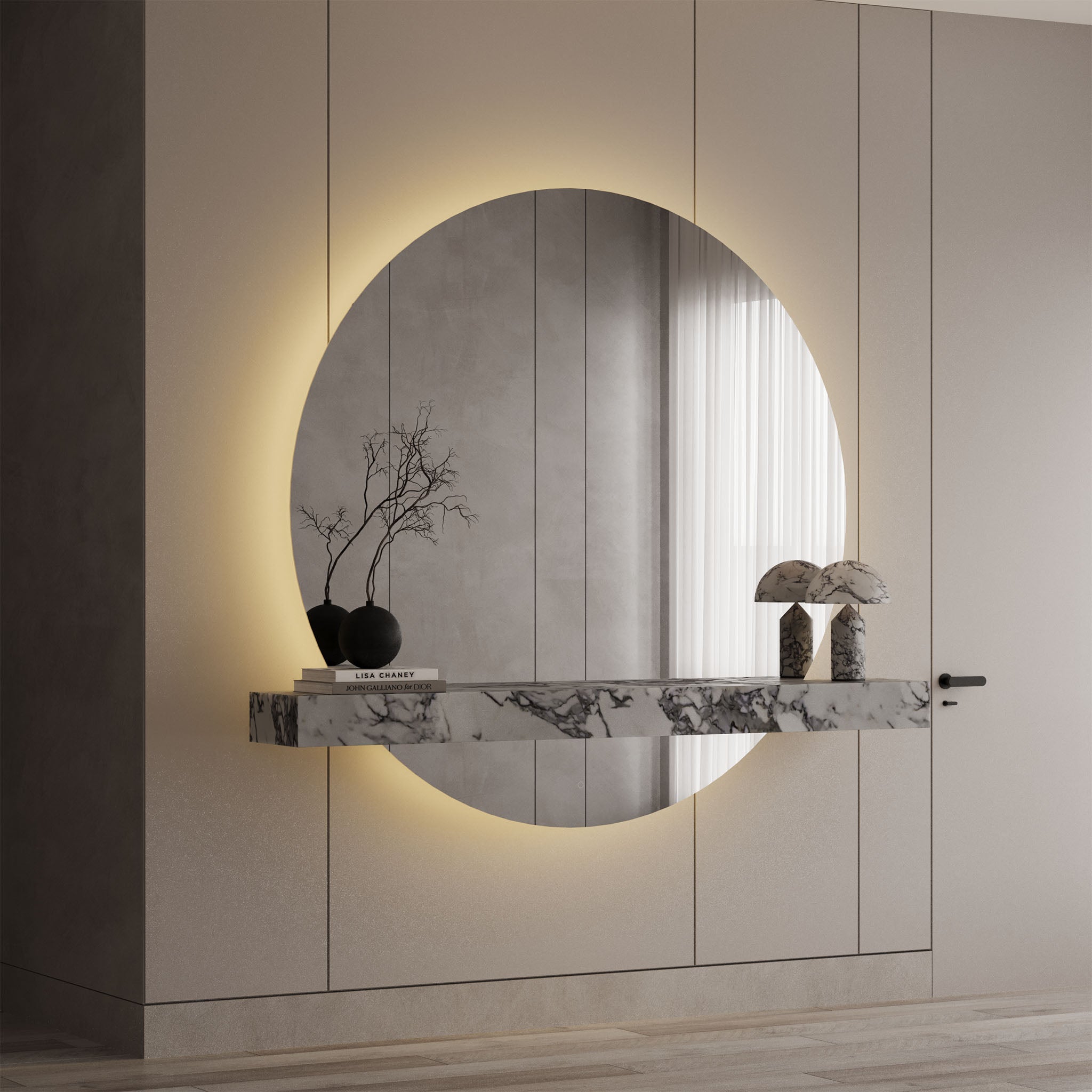 Céline | Large Round Mirror - Mirrors by Reflect