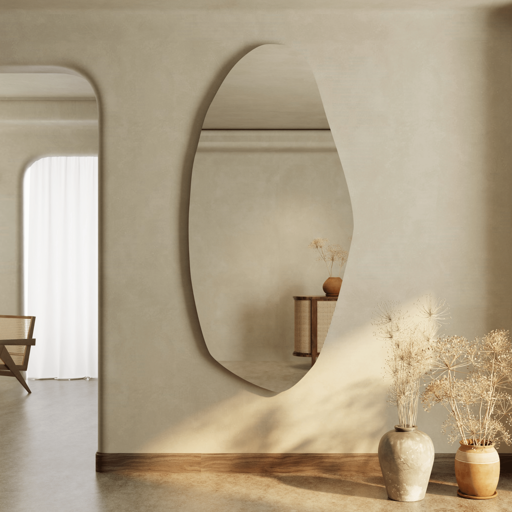 Isla Frameless Irregular Full Length Wall Mirror - 80cm x 180cm - Mirrors by Reflect