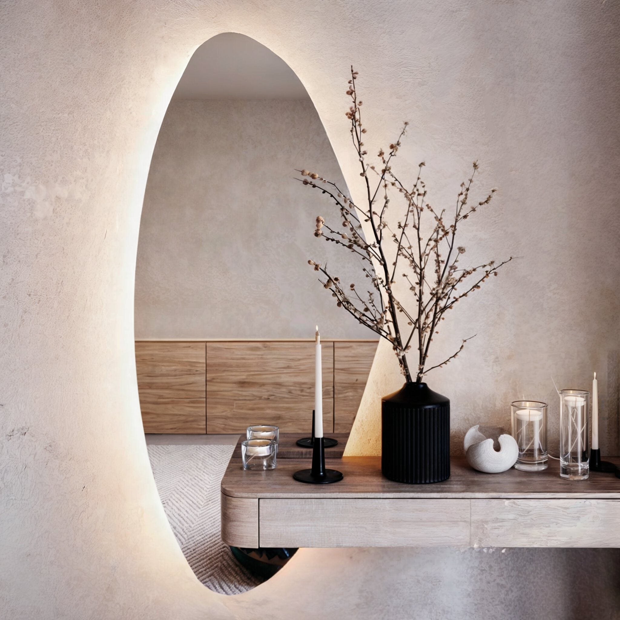 Isla | Irregular LED Mirror - Mirrors by Reflect