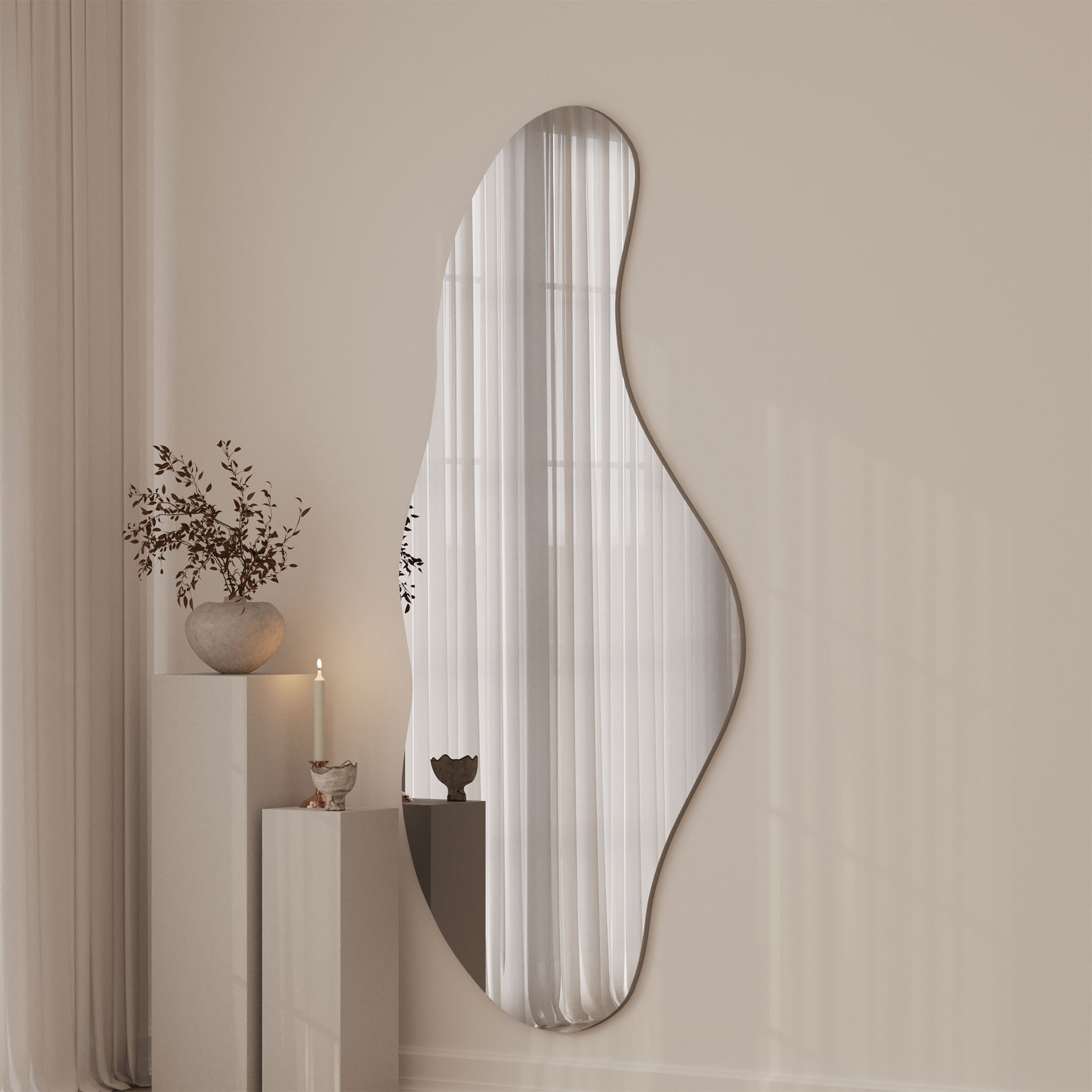 Lumina Frameless Irregular Wall Mirror - 80cm x 180cm - Mirrors by Reflect