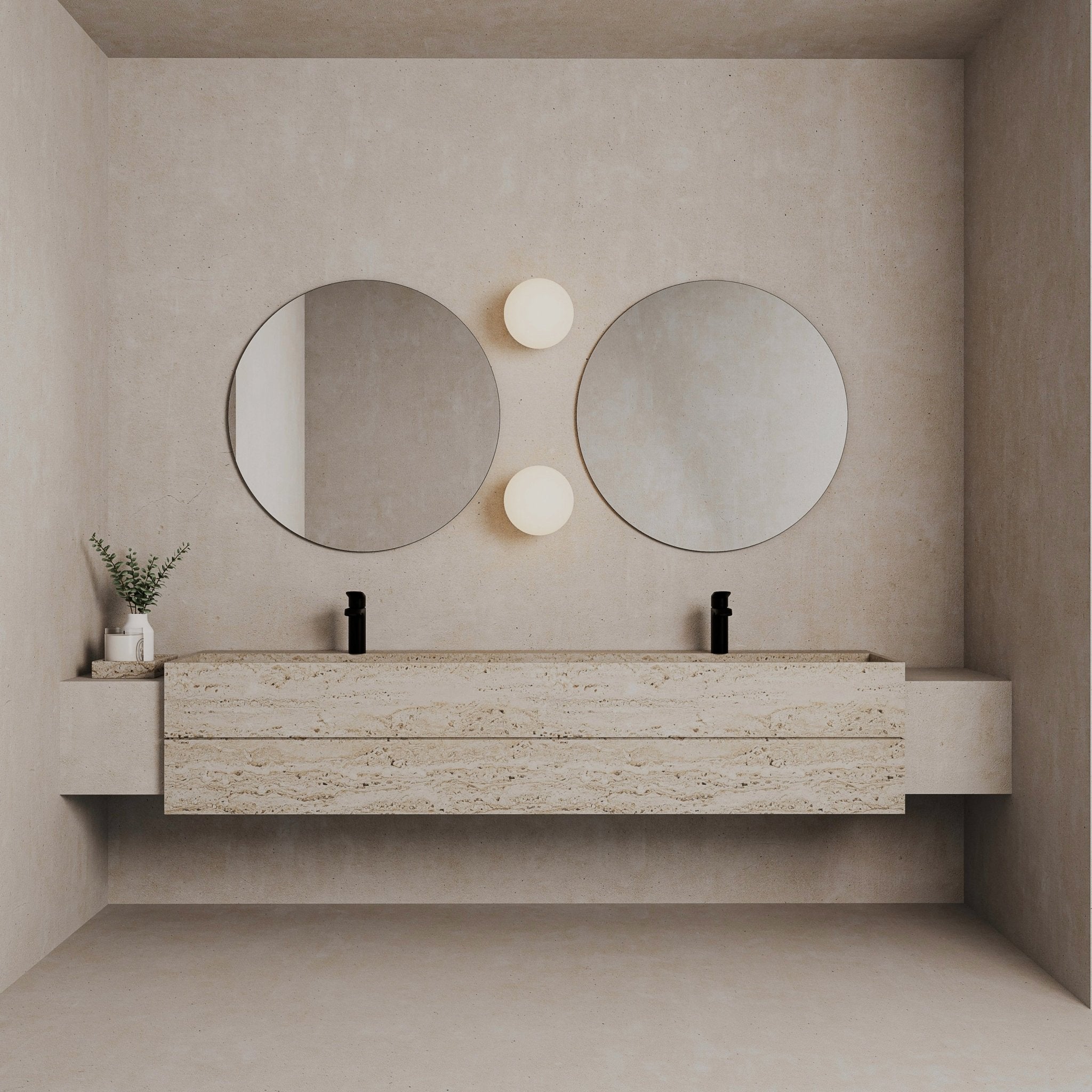 Lunara Frameless Circle Wall Mirror - 90cm x 90cm - Mirrors by Reflect