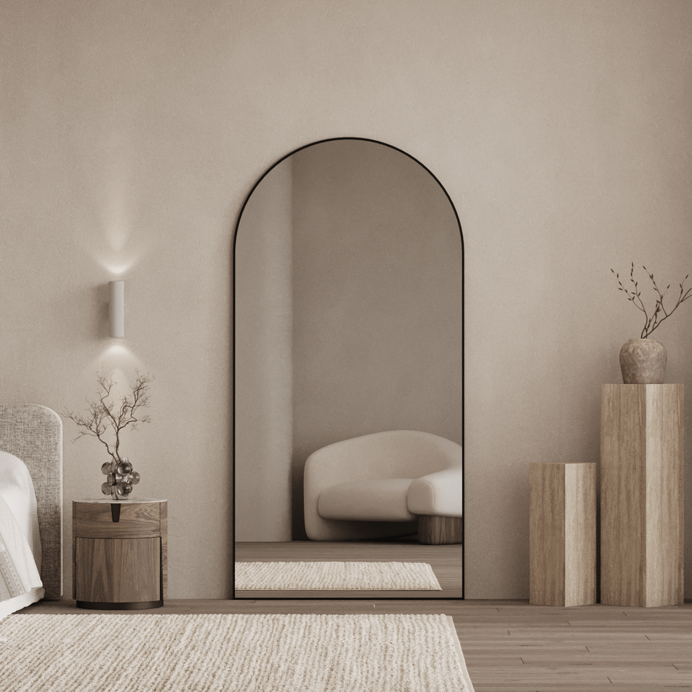 Noir | Black Arched Mirror - Mirrors by Reflect