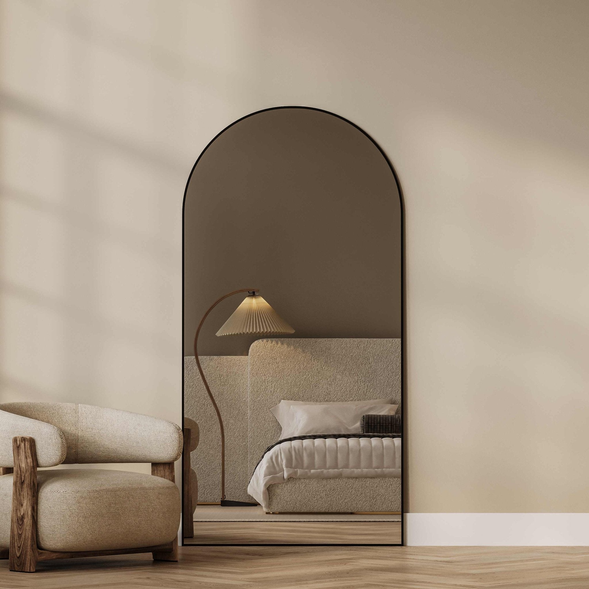 Noir | Black Arched Mirror - Mirrors by Reflect